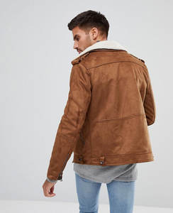 Blouson aviateur en cuir de mouton et d'agneau respirant noir kaki personnalisé grande taille à la mode pour hommes - Product Image 2