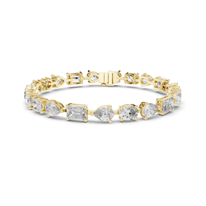 Pulsera de tenis con diamantes de laboratorio VVS-VS EF de 15.48 CT, corte ovalado, de pera, esmeralda, oro de 10KT, 14KT, 18KT y plata 925, moissanita - Product Image 2