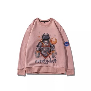 Sudadera de Cuello Redondo para Hombre, Estampado de Astronauta, Logotipo Personalizado, Estilo Casual Holgado, Tejido de Punto, Manga Larga, Estilo Otoñal - Product Image 3