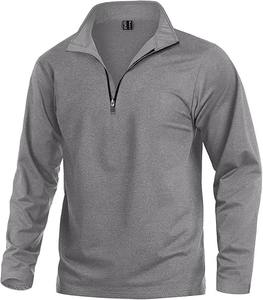 Pull demi-zip de sport pour hommes de qualité supérieure 220 GSM mélange de coton doux séchage rapide vêtements de sport athlétiques légers impression de Logo personnalisé - Product Image 2