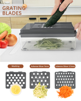 Hachoir à légumes multifonctionnel, mandoline, trancheuse, coupe-légumes, râpe, éplucheur pour la préparation culinaire