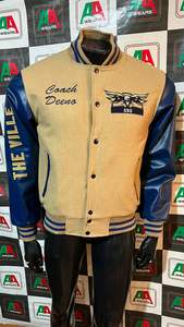 2025 Veste universitaire OEM Top Bomber Design noir de jais avec col montant et broderie d'hiver chaude Veste lourde à bon prix - Product Image 3