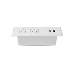 VIETNAM MADE Double USB Type C Bande d'alimentation encastrée 2 prises Prise Noir/Blanc Norme de sécurité américaine - Product Image 2