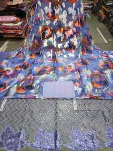 Vente chaude Tissu de robe de mariée Faransawi Dirac Somali Diraac en soie 100% tissée respirante de poids moyen multicolore - Product Image 3