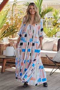 Taille XL femmes été coton Maxi robe nouveau zèbre imprimé brodé décontracté manches bouffantes gland dos Logo naturel lavable - Product Image 5