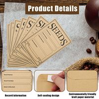 Vente en gros de sacs de semences refermables écologiques personnalisés enveloppes de paquets de semences auto-scellantes en papier kraft pour petites pièces pour le stockage des semences