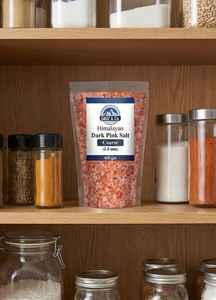 Sel rose de l'Himalaya de qualité supérieure, gros grains, 2-5 mm, sachet autoportant, 400 g, sel de table gourmet, marque Sauz & Co, usine - Product Image 4