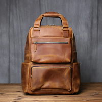 Sac à dos pour ordinateur portable en cuir de vachette véritable de luxe pour homme, motif lettres, écologique, grande capacité, prix direct usine