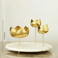 Plat de service à 2 compartiments en métal au design moderne le plus vendu avec poignées en laiton