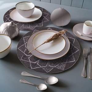 Handmade Beaded Satin Placemat Charger <b>Mat</b> Modern Solid Pattern Premium Quality Home Decoration and Wedding Gift at Bulk Rate - Product Image 5