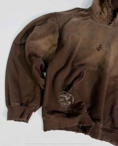 Sudadera con capucha Vintage de lavado ácido personalizado de nuevo diseño, ropa de calle, Sudadera con capucha de gran tamaño con estampado de tinta, 100% algodón, 420 GSM, sudadera con capucha para hombre de peso pesado - Product Image 3