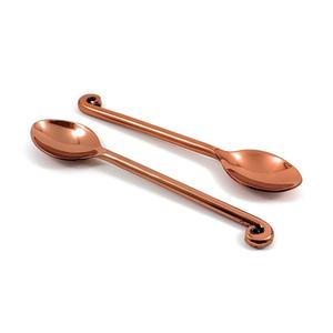Cuchara de Cobre Puro con Mango Largo y Diseño de Extremo Curvo, Cuchara de Metal Hecha a Mano para Té y Café, para Uso en el Hogar, Cocina y Hotel - Product Image 1
