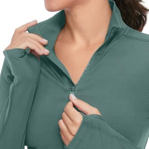 Veste de sport à manches longues et fermeture éclair pour femmes Fitness Winter Warm Gym Yoga Top Activewear Running Workout Coats Clothes - Product Image 4