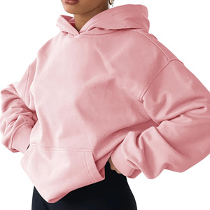 Sweat à Capuche Surdimensionné en Polaire de Coton Imprimé avec LOGO Personnalisé Streetwear Tricoté Pull Écologique Vente en Gros Sweat-shirts pour Femmes - Product Image 4