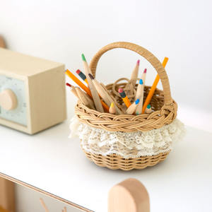 Cestas de boda de flores de ratán blanco natural, el precio más barato, cesta de adorno para arreglos de flores tejidas a mano - Product Image 6