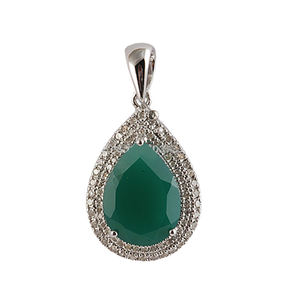 จี้อัญมณี zoisite สีเงินสเตอร์ลิง925แบบเรียบง่ายพร้อมส่ง - Product Image 4