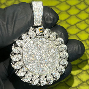 จี้สร้อยคอฮิปฮอปสีเงินสเตอร์ลิง925ถูกทำให้เย็นสนิทในห้องปฏิบัติการเจียระไนเพชรที่ปลูกในรูปแบบ VVS - Product Image 3