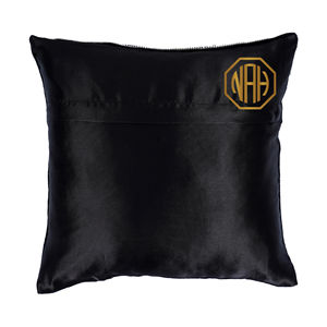 Funda de Almohada de Terciopelo Cuadrada Moderna Personalizada, Bordada con Hojas Doradas y Plateadas, con Estampado de Rayas y Cuentas Hechas a Mano, para Decoración de Sofá de Hotel - Product Image 3