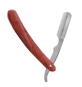 Maquinilla de afeitar recta profesional para peluquero con mango de madera, maquinilla de afeitar abierta para cortar la garganta, herramienta de afeitado para el cabello facial, maquinilla de afeitar - Product Image 2