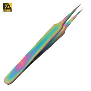 Pince à cils en microfibre Nano Grip en acier inoxydable avec bout pointu pour extension de cils Pince à épiler en fibre dans un emballage de sac - Product Image 1