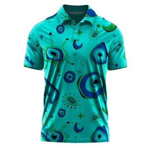 Polo de golf en spandex en polyester respirant imprimé Offres Spéciales pour hommes chemise à manches courtes polos de golf - Product Image 2