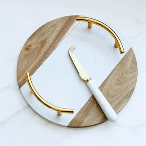 Belle planche à fromage en bois avec poignée en métal Home Bar Bamboo Wood couper les légumes et couper le fromage pour la cuisine - Product Image 2