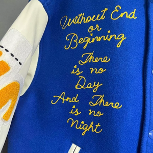 Chaquetas universitarias bordadas personalizadas Chaquetas universitarias Letterman para hombre con mangas de cuero para hombre - Product Image 4