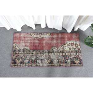 Vintage Turkish <b>Rug</b> Red Beige Flat Weave Carpet 2' X 4' Patchwork Pattern Woolen Living Room Decoration 10mm <b>Thickness</b> Latex - Product Image 2