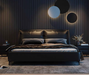 TH-H8244 Modern <b>Super</b> <b>King</b> Size Bed <b>Headboard</b> Leather Storage Upholstered Bedroom Furniture Extendable Feature for Home School - Product Image 4