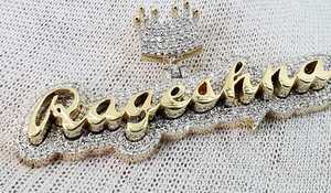 Colgante de mossanita de Plata de Ley 925 hecho a medida, colgante de moissanita VVS, colgante de nombre de diamante helado - Product Image 4