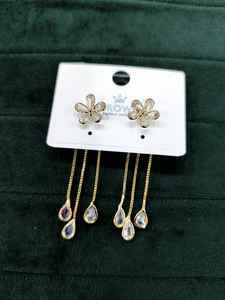 Boucles d'oreilles vintage en or sterling pour femmes Boucles d'oreilles occidentales Présentoir de boucles d'oreilles de style vintage élégant - Product Image 2