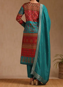 Beautiful <b>Indian</b> & <b>Pakistani</b> <b>Clothing</b> Women viscose silk Women Kurta Dress with Dupatta Multi Colour Regular Fit Outfit - Product Image 3