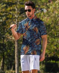 Polo de Golf de Manga Corta con Estampado Informal para Hombre, Camisa Elástica de Secado Rápido, Transpirable, Tejido de Punto Paquistaní a Rayas PARA EL Verano - Product Image 1