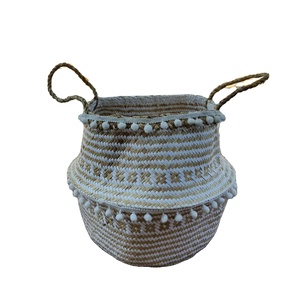 High quality colorful seagrass <b>belly</b> <b>basket</b> new design <b>basket</b> for home storage & organization and wedding decorationfrom Vietnam - Product Image 1