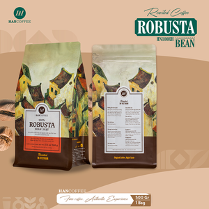 ฮันคอฟฟี่ เวียดนาม กาแฟโรบัสต้า 100% คั่วเต็มเมล็ด คั่วระดับกลาง รสช็อกโกแลตเข้ม OEM/ODM - Product Image 3