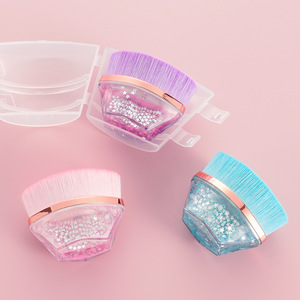 Pinceau Kabuki Magique à Manche en Cristal - Pinceau Plat Personnalisé pour le Visage, Blush Liquide, Poudre, <span class=keywords><strong>Fond</strong></span> <span class=keywords><strong>de</strong></span> <span class=keywords><strong>Teint</strong></span>, Pinceau Cosmétique Unique - Product Image 3
