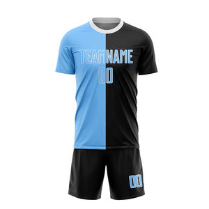 เสื้อฟุตบอลมืออาชีพสำหรับทุกเพศสบายและน้ำหนักเบาเครื่องแบบระบายอากาศสไตล์สีน้ำเงินสีดำแห้งเร็ว - Product Image 6