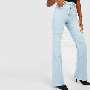 Pantalones vaqueros de mujer de último diseño 2025, estilo recto transpirable ligero con cintura media, estilo único al por mayor - Product Image 4