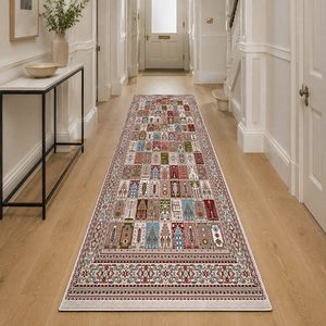 <b>RUGS</b> DEPOT LXDP-0463 Wholesale Terracotta Gold Bohemian <b>Tribal</b> Digital Printed Machine Washable Chenille Area <b>Rug</b> Non Slip - Product Image 5