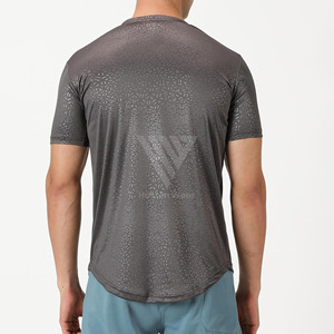 Vêtements de sport respirants pour la salle de sport, t-shirts de sport à col rond pour hommes et t-shirt décontracté anti-froissement léger - Product Image 2