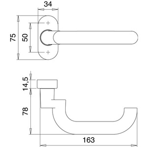 Poignée à levier en acier inoxydable ignifuge, pièce à trou 1430/2133 EST, carrée droite 9 mm pour accessoires de cheminée - Product Image 3