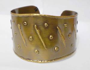 Antique Handcrafted Hammered <b>Copper</b> Cuff Bangle With Raised Design For <b>Men</b> Women Arthritis Health Relief Vintage Metal Crafts - Product Image 5