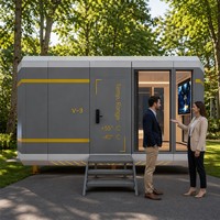 Capsule spatiale préfabriquée en aluminium, cabine modulaire, unité de bureau, unité de couchage pour complexe hôtelier, camping, studio
