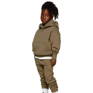 Active Wear Design Survêtement décontracté pour enfants Pull à capuche Couleur unie Tenue unie Séchage rapide Respirant et confortable - Product Image 1