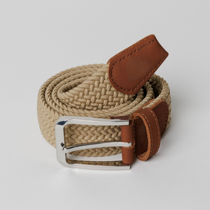 Ceinture de golf de style formel pour hommes, coupe ajustable, conception élastique tressée, logo en relief, disponible en plusieurs couleurs, boucle en acier - Product Image 4