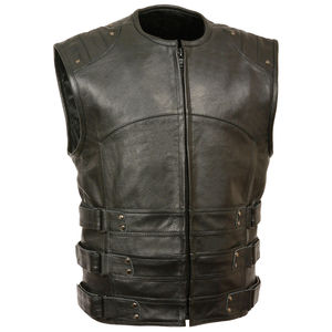High Quality Leather <b>Vest</b> Wholesale Breathable Outerwear Sleeveless <b>Multi</b> Pocket <b>Mens</b> Leather <b>Vest</b> for Sale with cheap <b>men</b> - Product Image 1