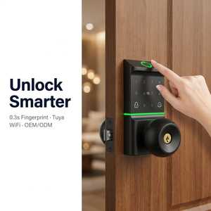 Poignée de porte intelligente à clavier pour installation DIY, serrure intelligente étanche pour intérieur avec application Bluetooth, poignée de remplacement pour maison de location - Product Image 1