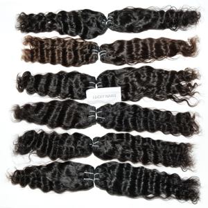 Extensiones de cabello de templo indio Virgen sin procesar, paquetes de cabello brasileño Natural sin procesar, encaje HD, estilos de rizos de onda profunda sueltos suaves - Product Image 1