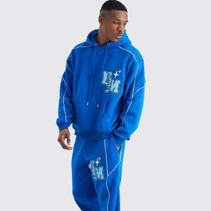 Coton personnalisé-Graphique lourd vieilli Patch coupe et coudre-Streetwear vintage lavé à l'acide Sun-Fade Hoodie - Product Image 1