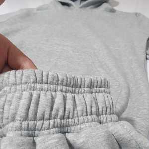 Survêtement unisexe en molleton, taille plus, uni, 100% coton, coupe ample, taille haute, logo personnalisé OEM, vente en gros, hiver, printemps - Product Image 4